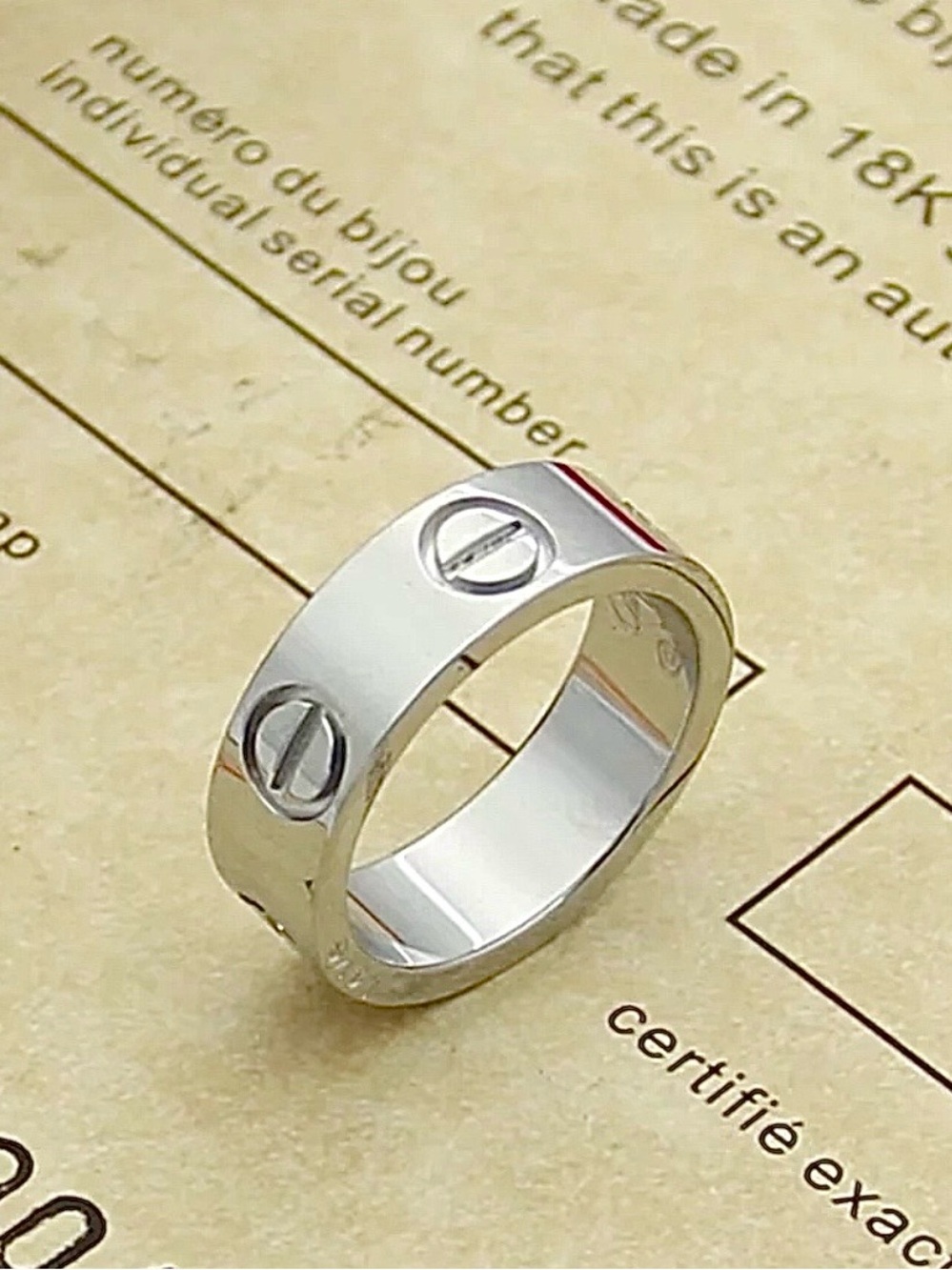 Love Screwdriver Platinum Ring Nail No Stones - Picture 2 of 4